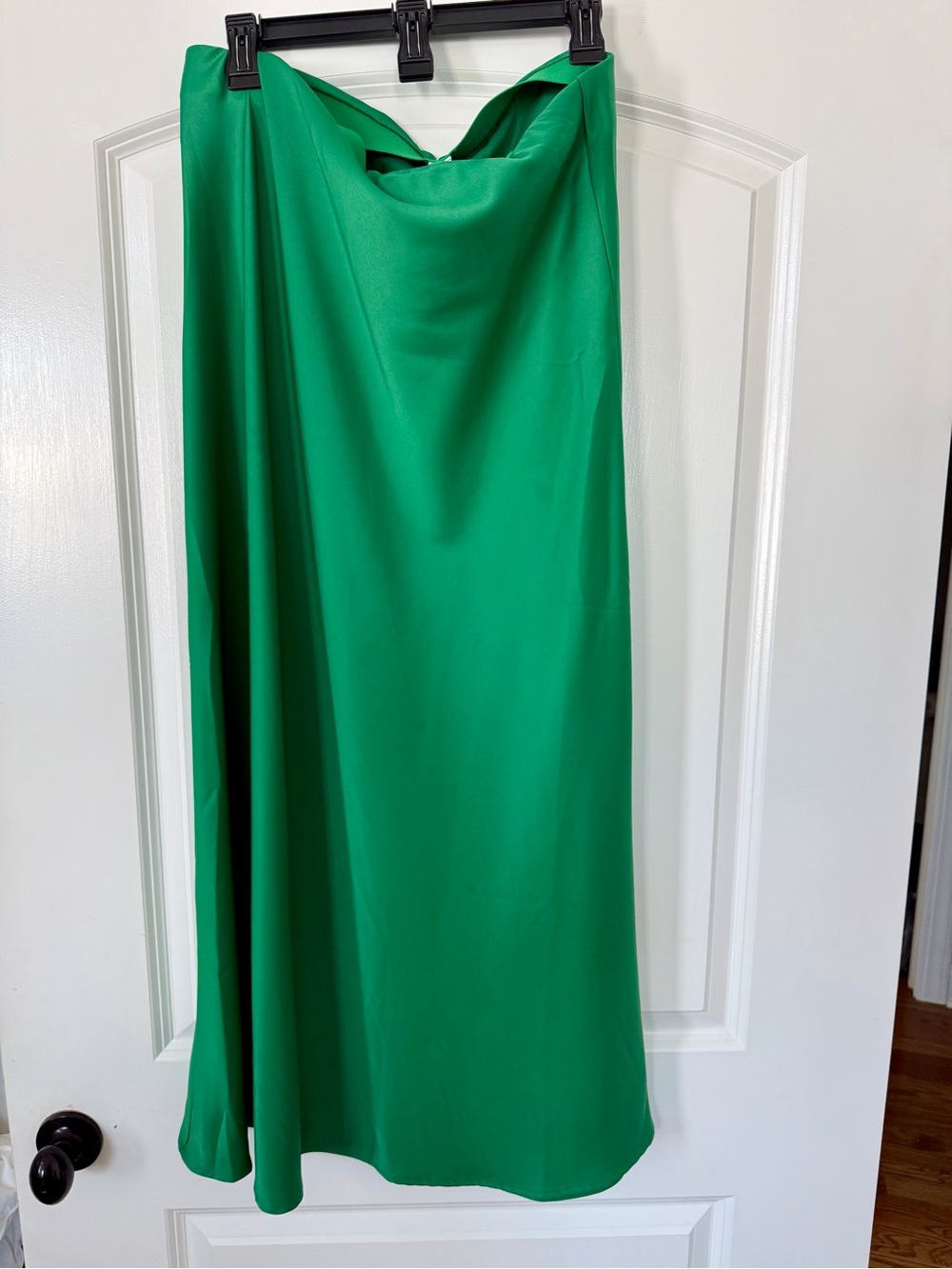 Green A-Line Skirt - Classic Draped Silhouette